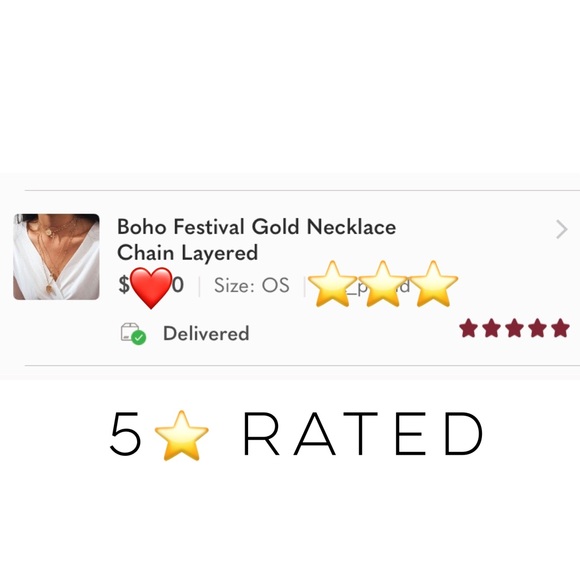 Boho Festival Gold Necklace Chain Layered - Picture 2 of 13